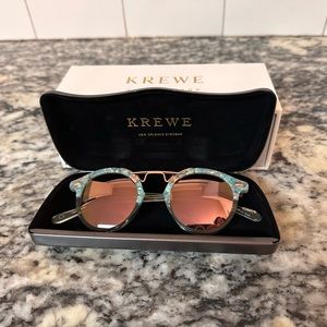 Krewe St Louis Mirrored Sunglasses in Seaglass to Marine Rose Gold- PERFECT!